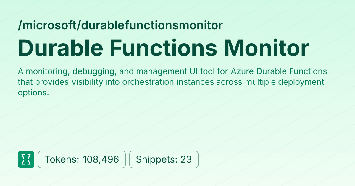 Admin - microsoft/durablefunctionsmonitor | Context7 | Context7