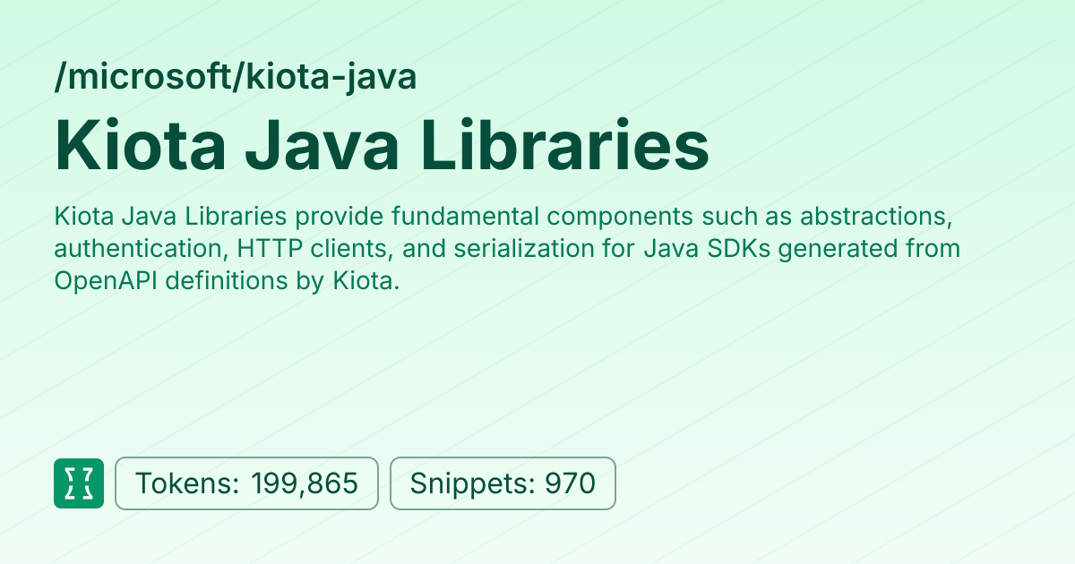 Admin - microsoft/kiota-java | Context7 | Context7