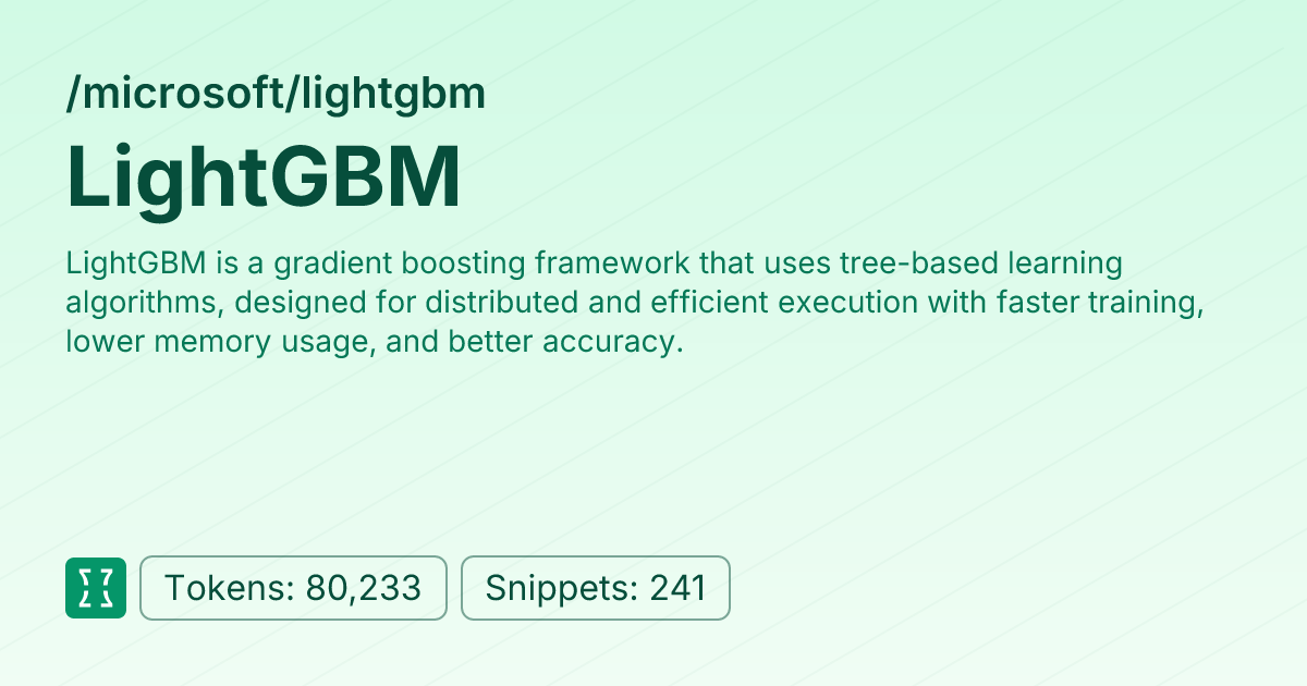Admin - microsoft/lightgbm | Context7 | Context7