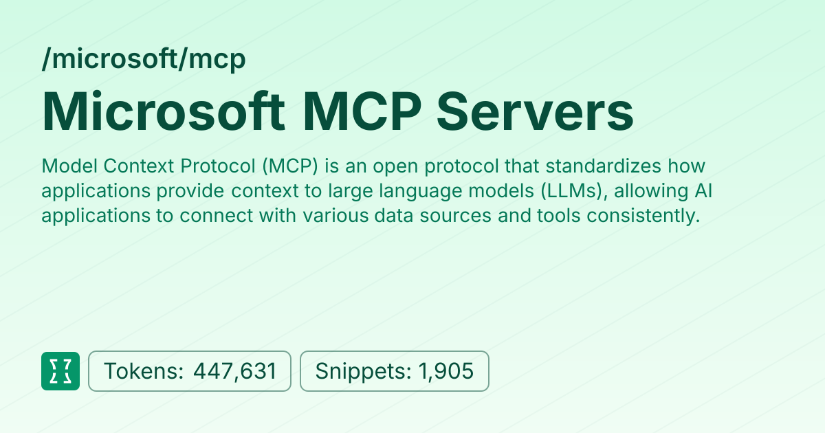 Admin - microsoft/mcp | Context7 | Context7