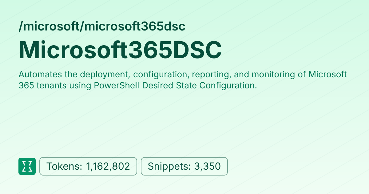 Admin - microsoft/microsoft365dsc | Context7 | Context7