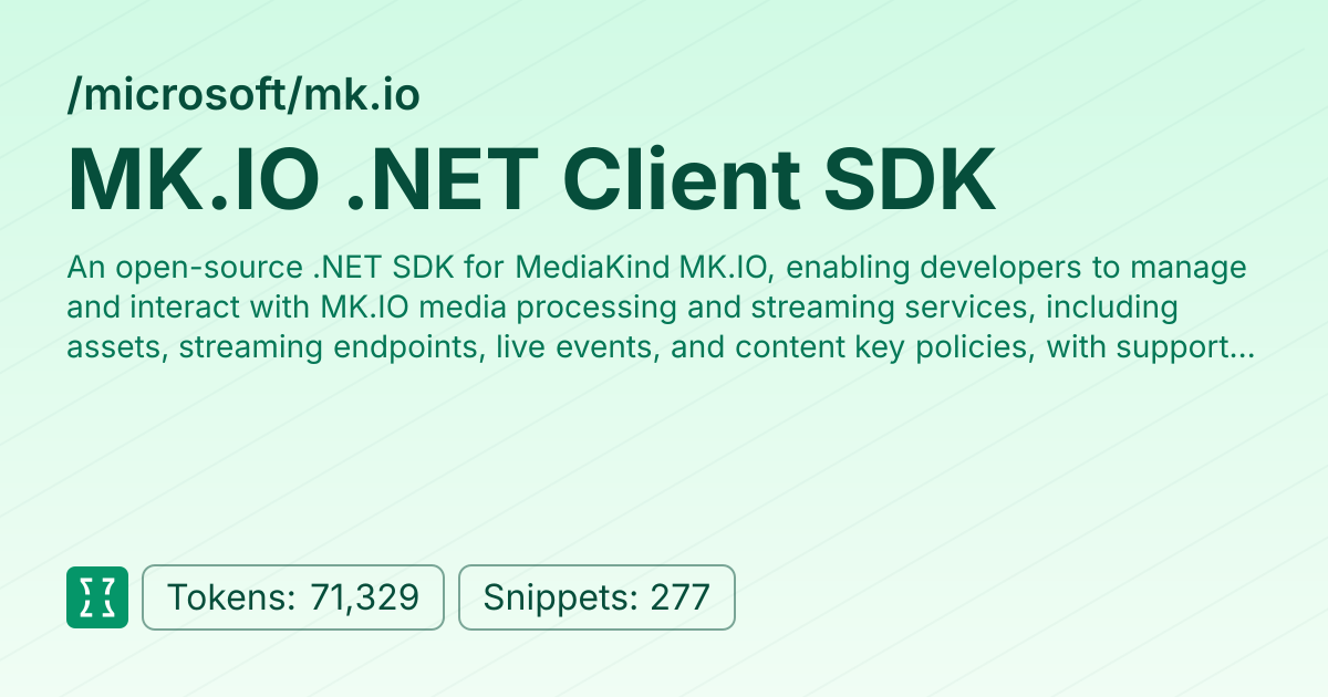 Admin - microsoft/mk.io | Context7 | Context7