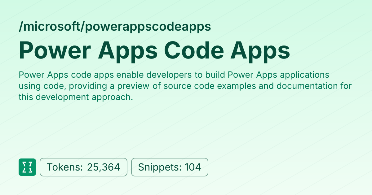Admin - microsoft/powerappscodeapps | Context7 | Context7