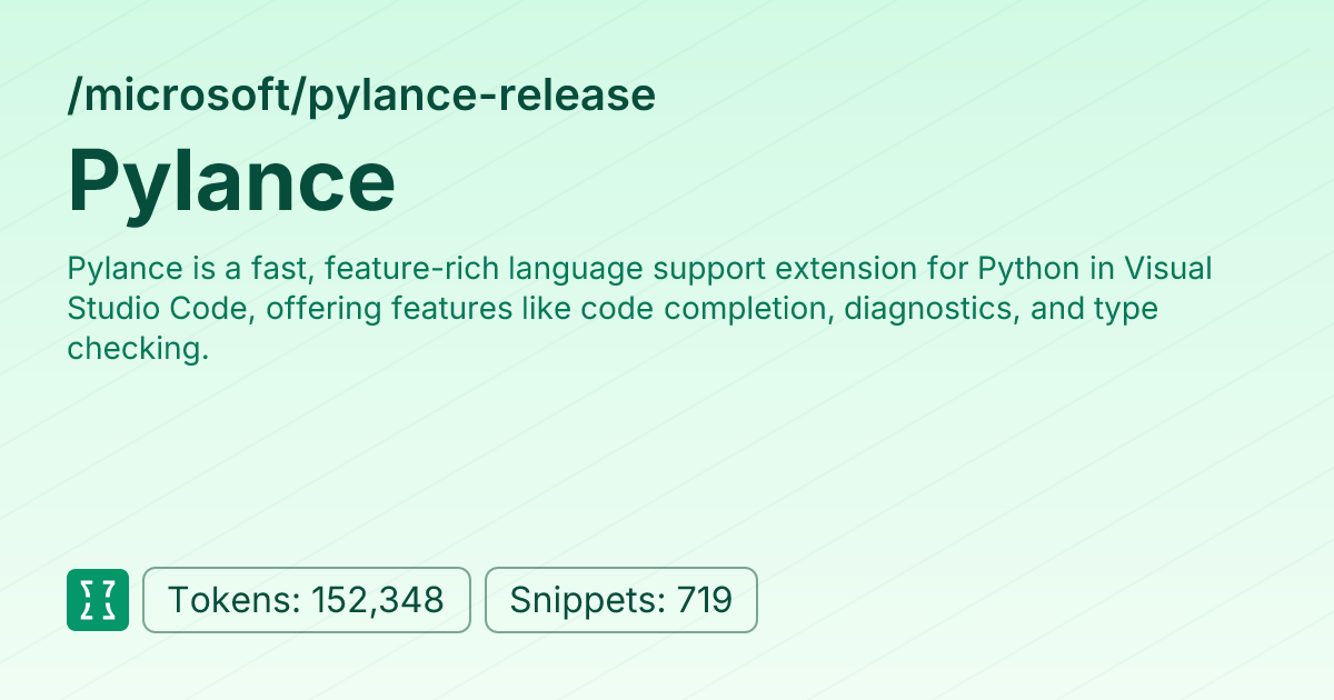 Admin - microsoft/pylance-release | Context7 | Context7