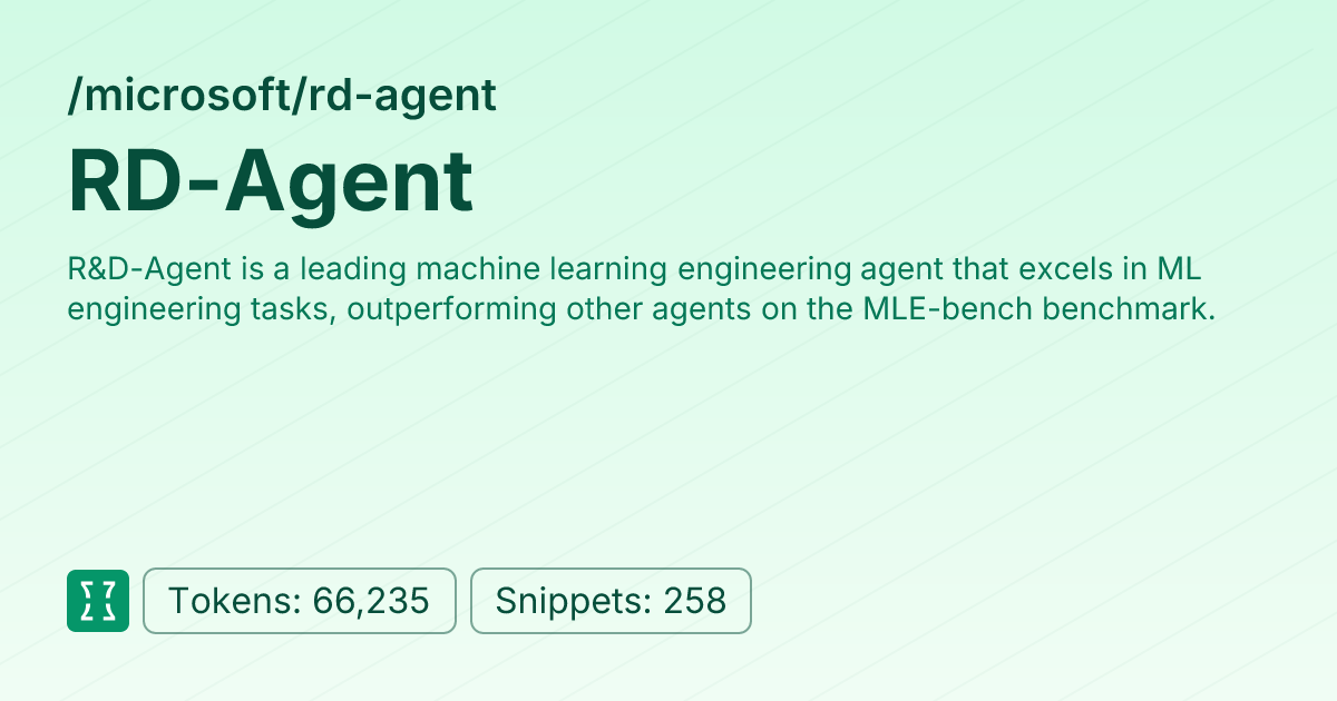 Admin - microsoft/rd-agent | Context7 | Context7