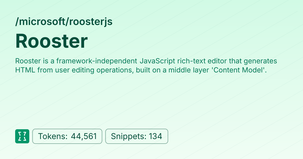 Admin - microsoft/roosterjs | Context7 | Context7