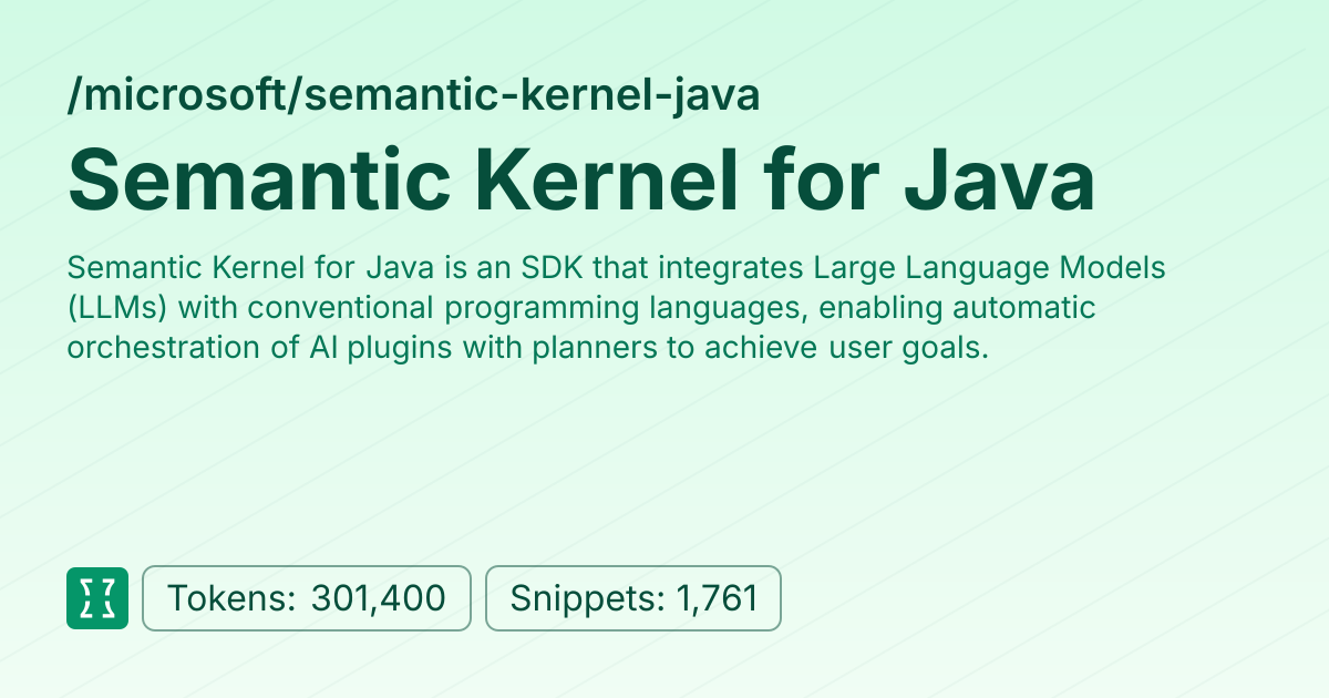 Admin - microsoft/semantic-kernel-java | Context7 | Context7