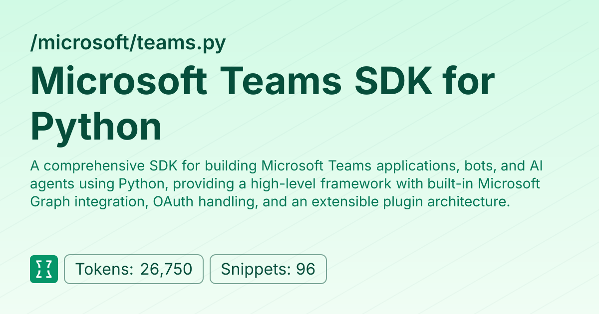 Admin - microsoft/teams.py | Context7 | Context7