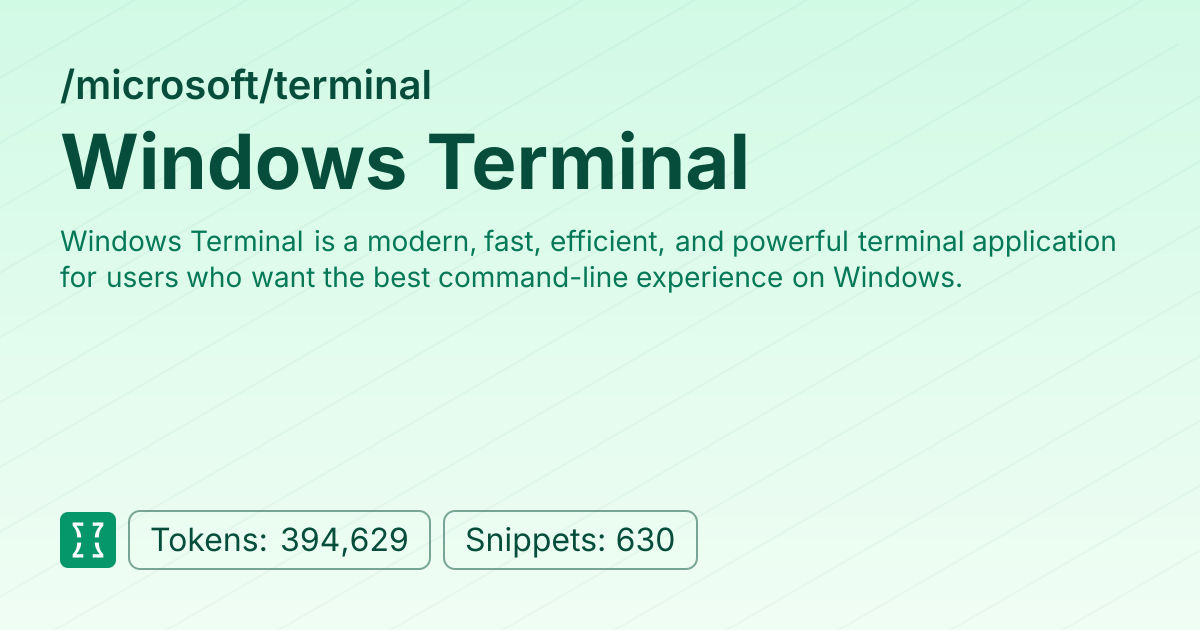Admin - microsoft/terminal | Context7 | Context7