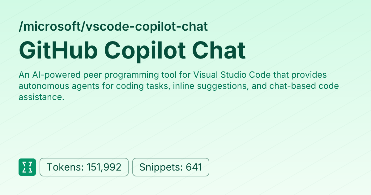 GitHub Copilot Chat (microsoft/vscode-copilot-chat) | Context7