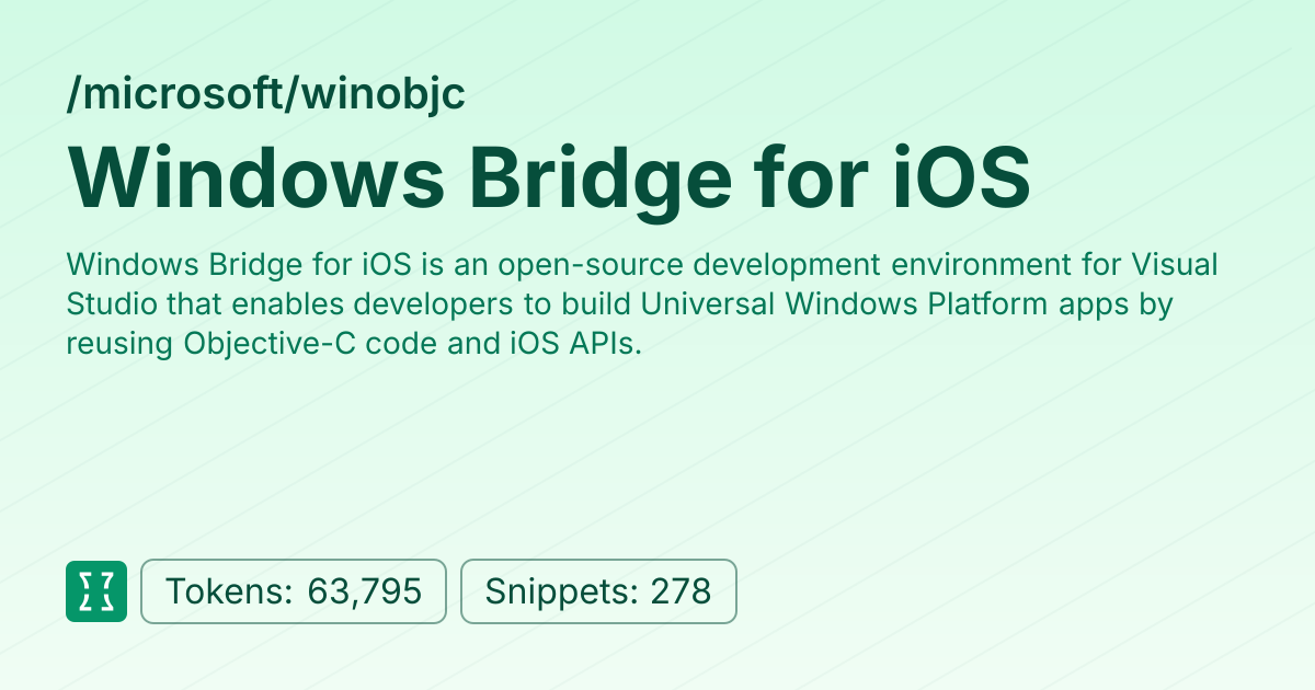 Admin - microsoft/winobjc | Context7 | Context7