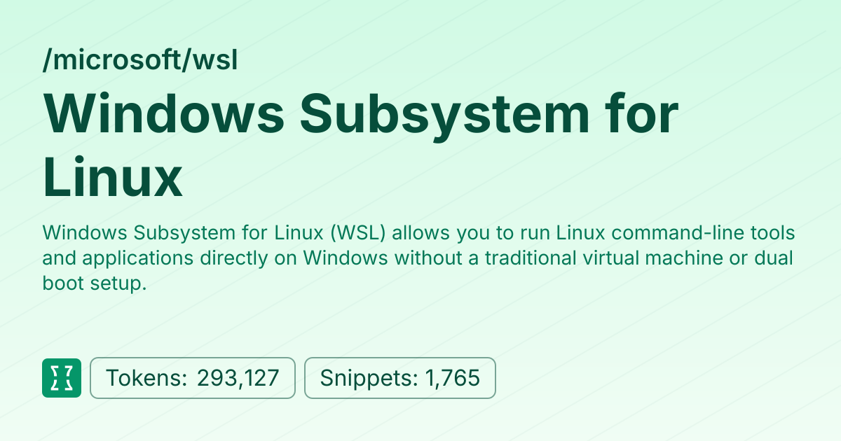Admin - microsoft/wsl | Context7 | Context7