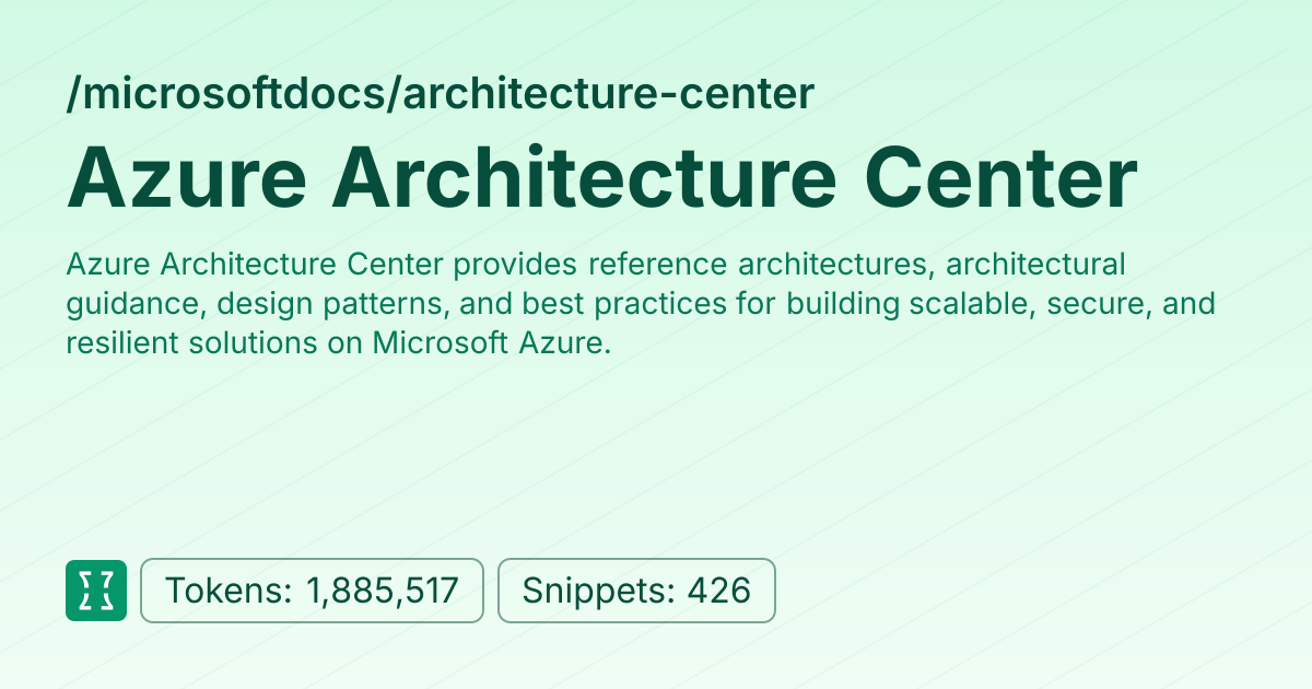 Admin - microsoftdocs/architecture-center | Context7 | Context7