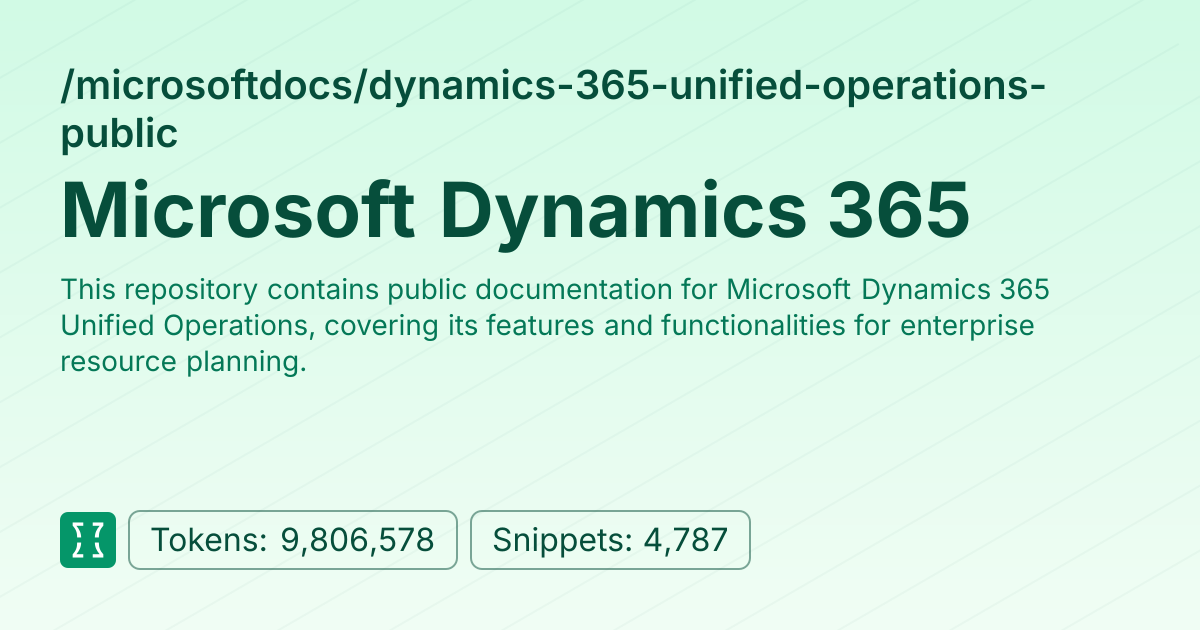 Admin - microsoftdocs/dynamics-365-unified-operations-public | Context7 ...