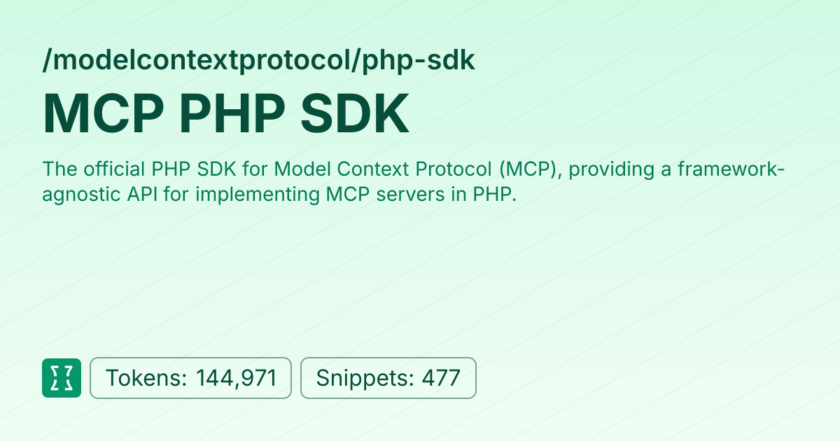 Admin - modelcontextprotocol/php-sdk | Context7 | Context7