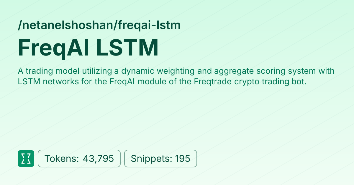 Admin - netanelshoshan/freqai-lstm | Context7 | Context7