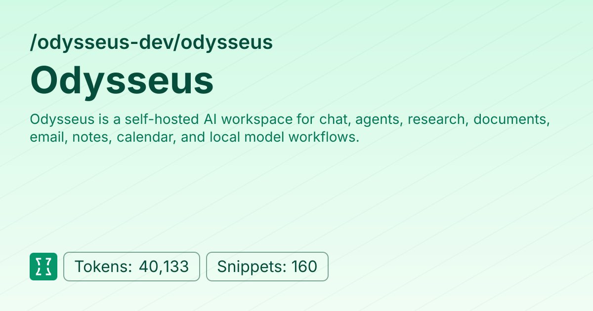 Odysseus (odysseus-dev/odysseus) | Context7