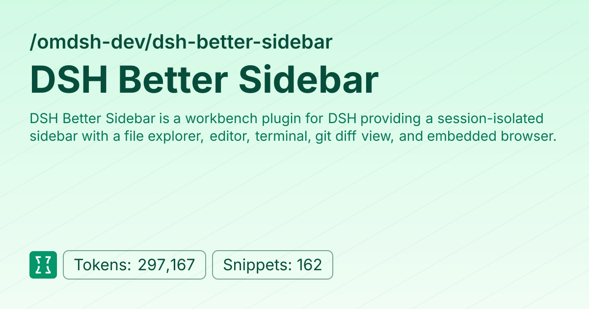 DSH Better Sidebar (omdsh-dev/dsh-better-sidebar) | Context7