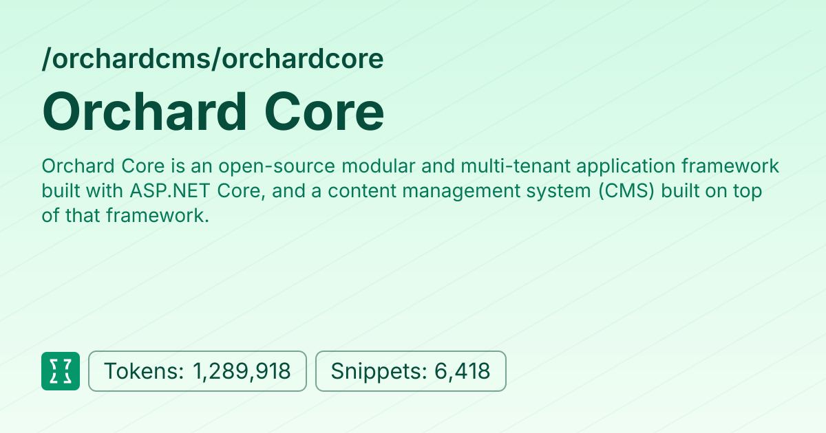 Admin - orchardcms/orchardcore | Context7 | Context7