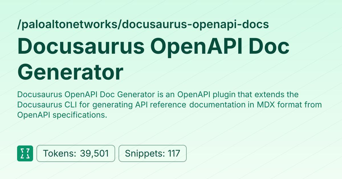Admin - paloaltonetworks/docusaurus-openapi-docs | Context7 | Context7