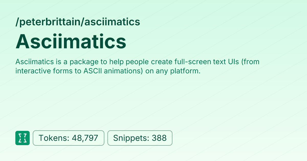 Asciimatics (peterbrittain/asciimatics) | Context7
