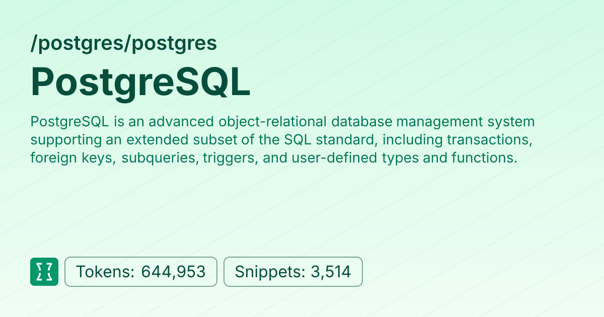 Admin - postgres/postgres | Context7 | Context7