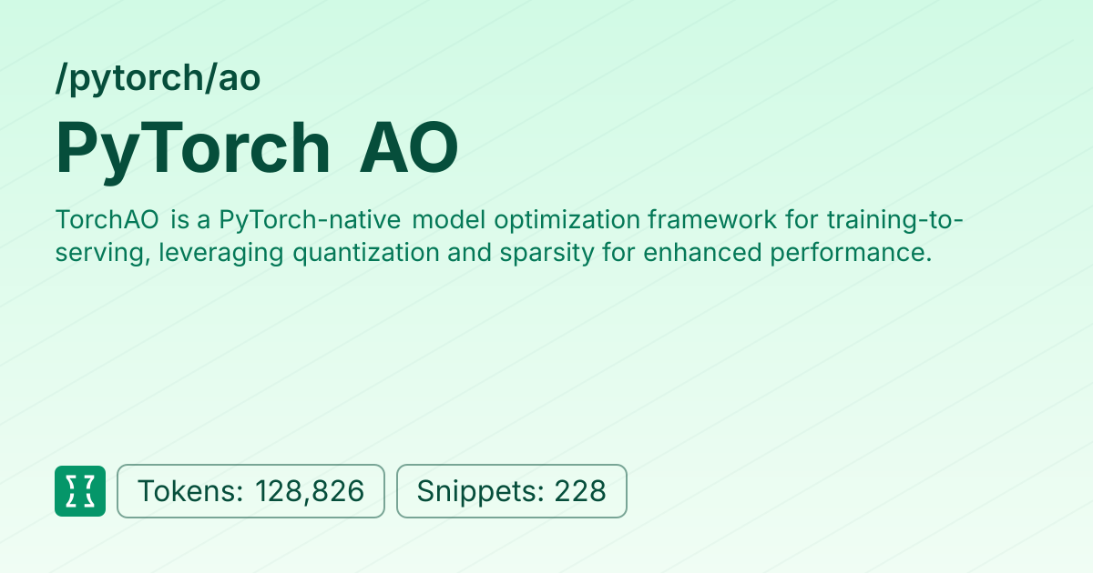 Admin - pytorch/ao | Context7 | Context7
