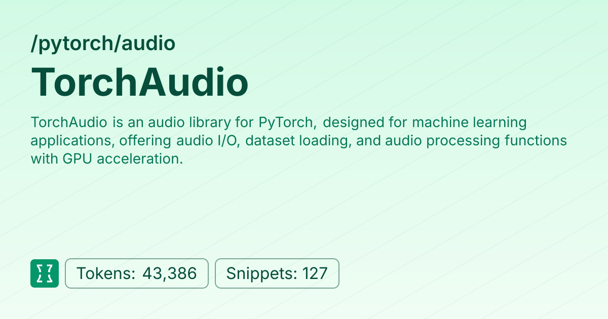 Admin - pytorch/audio | Context7 | Context7