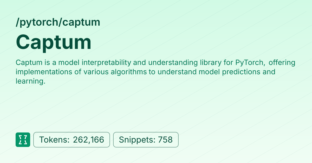 Admin - pytorch/captum | Context7 | Context7