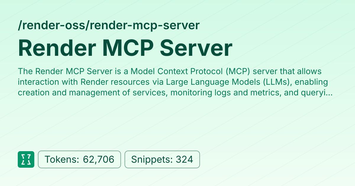 Admin - render-oss/render-mcp-server | Context7 | Context7