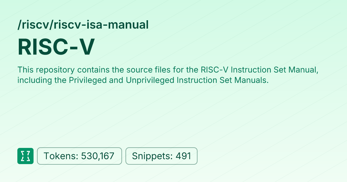 RISC-V (riscv/riscv-isa-manual) | Context7