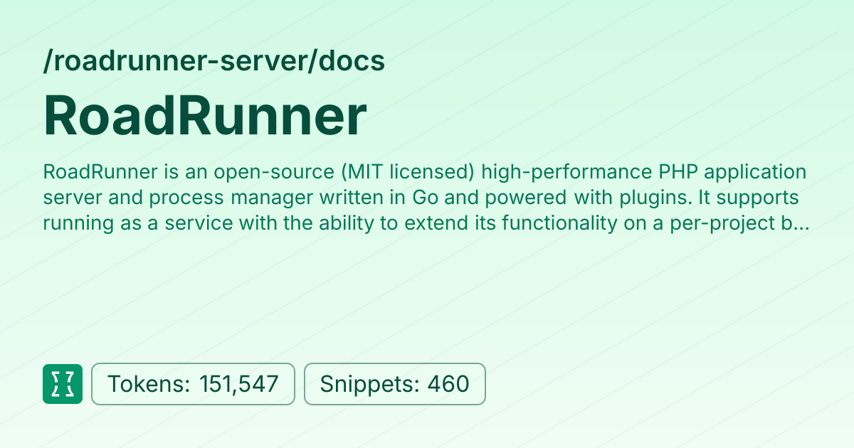 RoadRunner (roadrunner-server/docs) | Context7