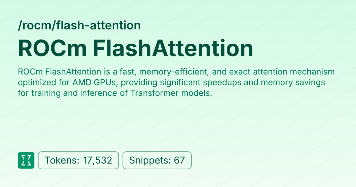 ROCm FlashAttention (rocm/flash-attention) | Context7