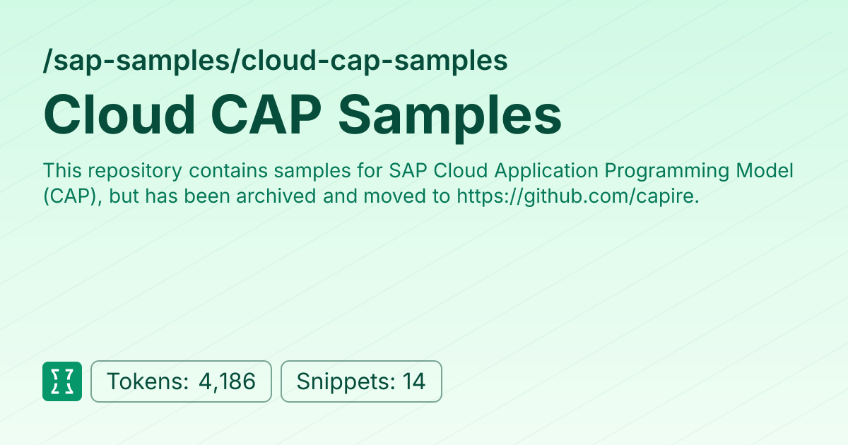 Admin - sap-samples/cloud-cap-samples | Context7 | Context7