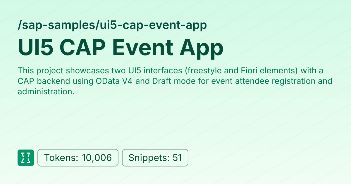 Admin - sap-samples/ui5-cap-event-app | Context7 | Context7