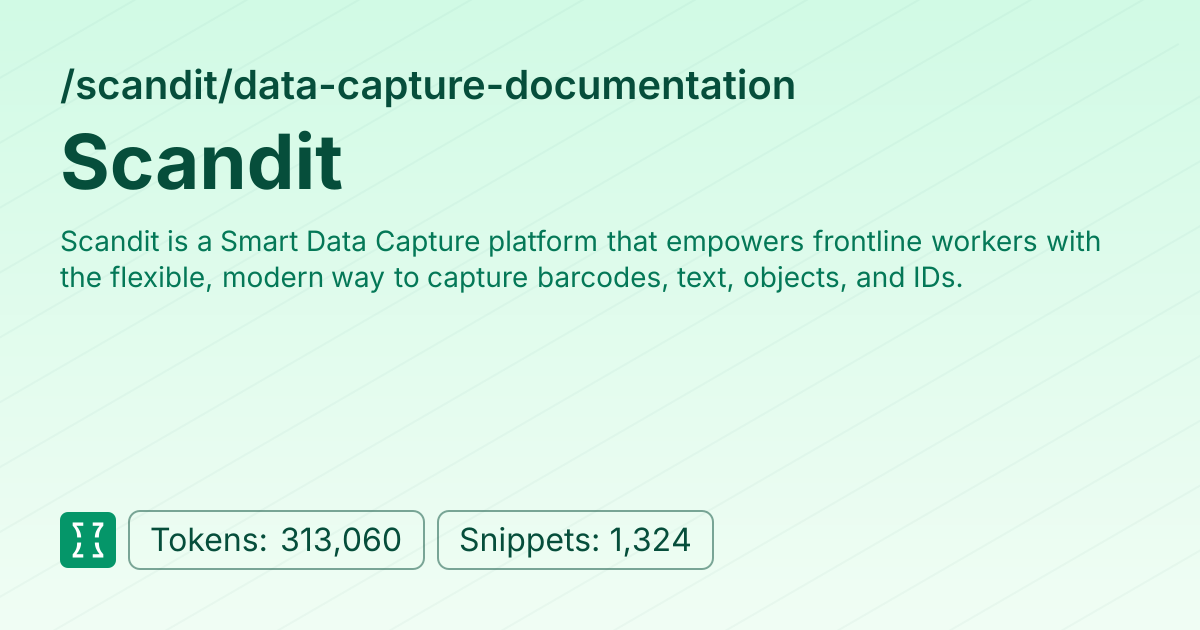 Admin - scandit/data-capture-documentation | Context7 | Context7
