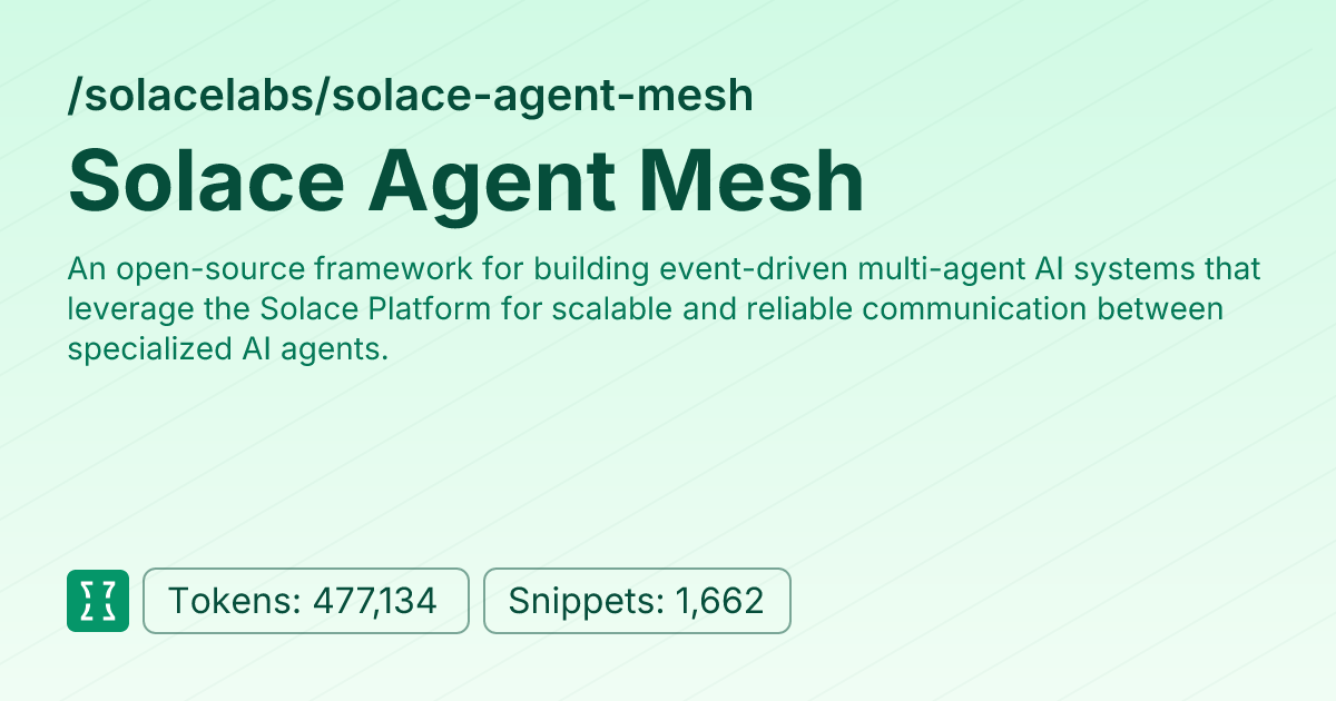 Admin - solacelabs/solace-agent-mesh | Context7 | Context7
