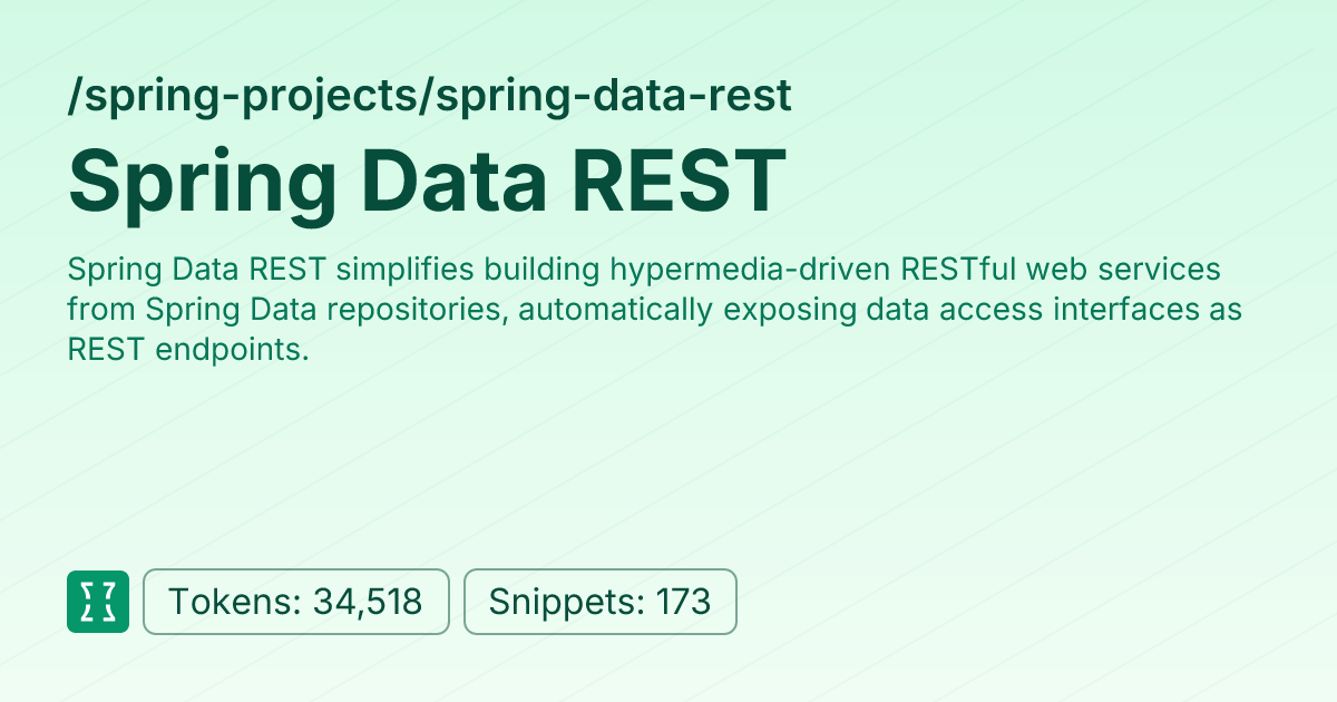 Spring Data REST (spring-projects/spring-data-rest) | Context7