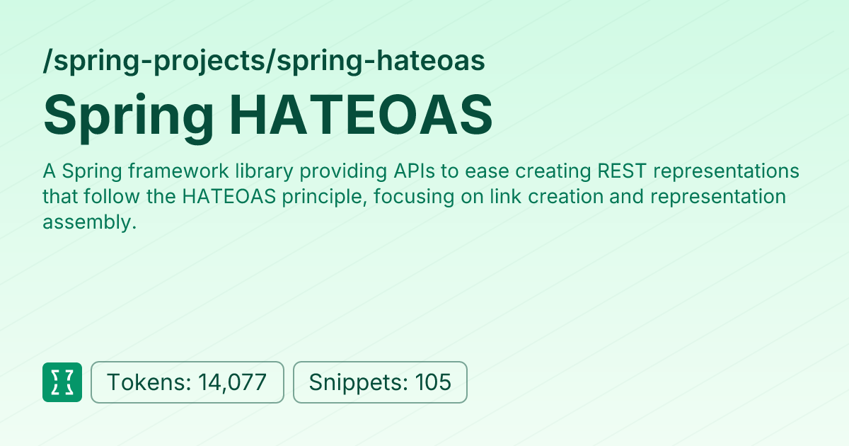 Admin - spring-projects/spring-hateoas | Context7 | Context7