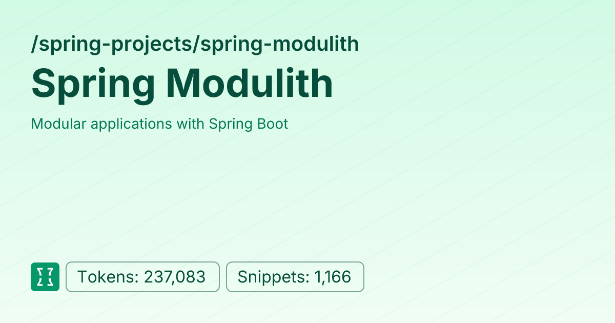 Admin - spring-projects/spring-modulith | Context7 | Context7
