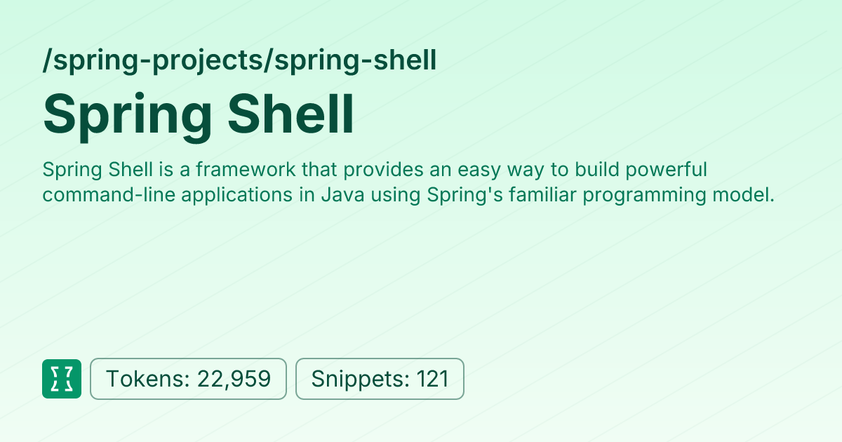 Admin - spring-projects/spring-shell | Context7 | Context7