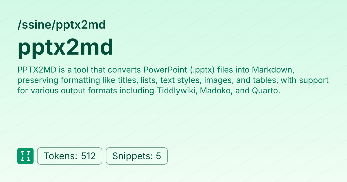 Admin - ssine/pptx2md | Context7 | Context7