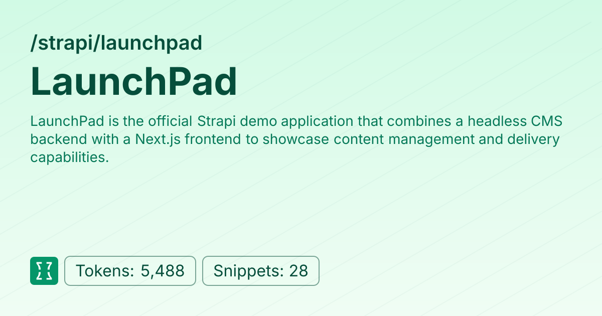 Admin - strapi/launchpad | Context7 | Context7