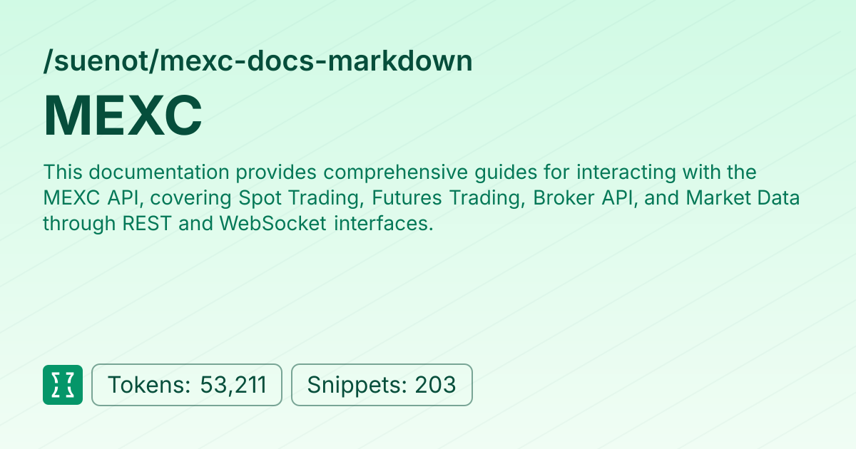 Admin - suenot/mexc-docs-markdown | Context7 | Context7
