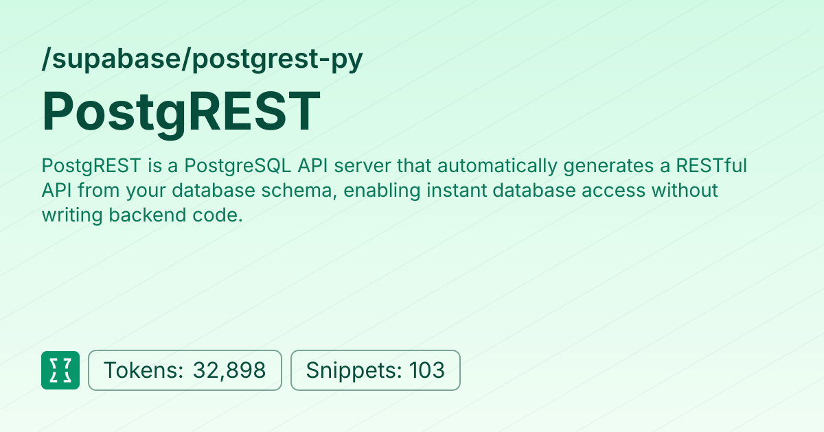 Admin - supabase/postgrest-py | Context7 | Context7