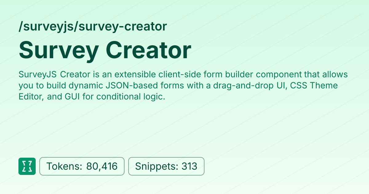 Admin - surveyjs/survey-creator | Context7 | Context7
