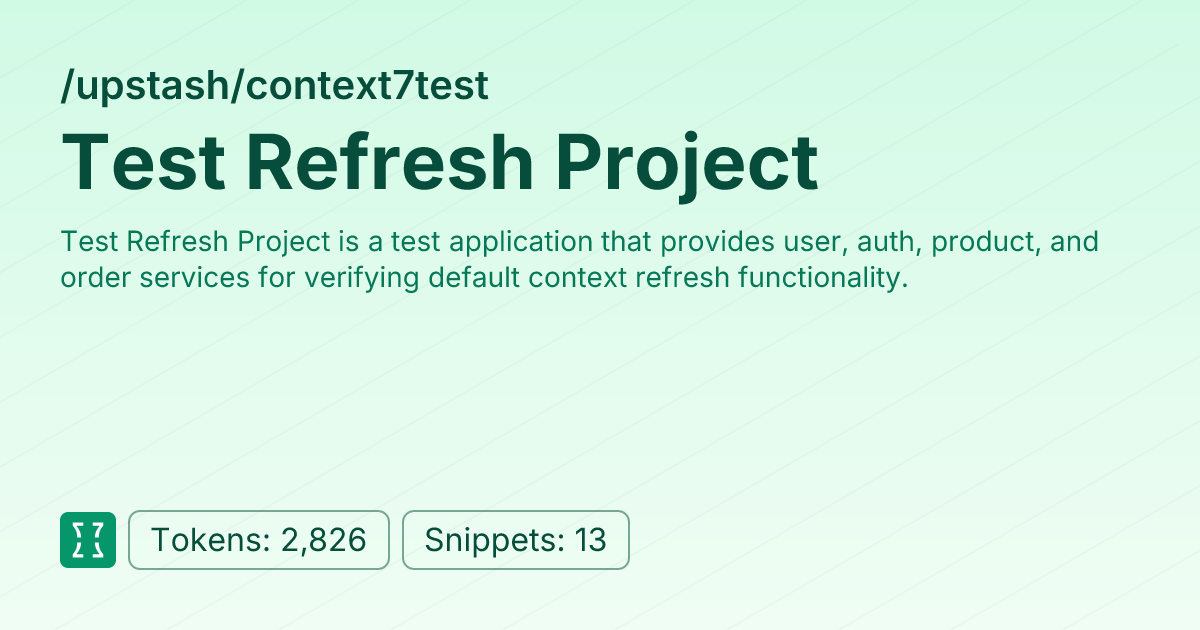 Admin - upstash/context7test | Context7 | Context7