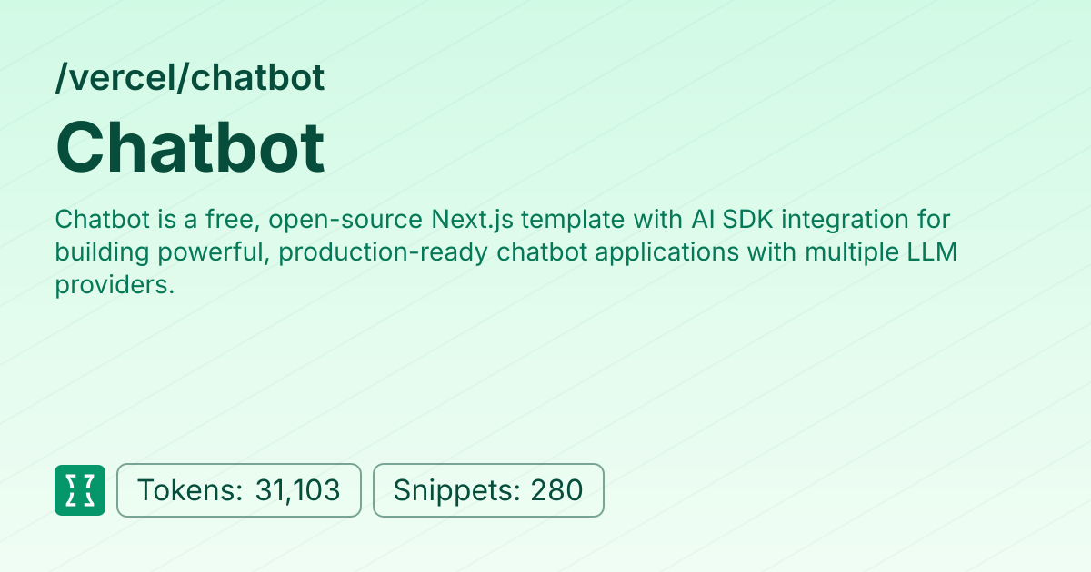 Admin - vercel/chatbot | Context7 | Context7