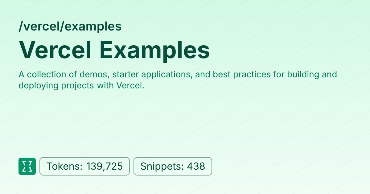 Admin - vercel/examples | Context7 | Context7