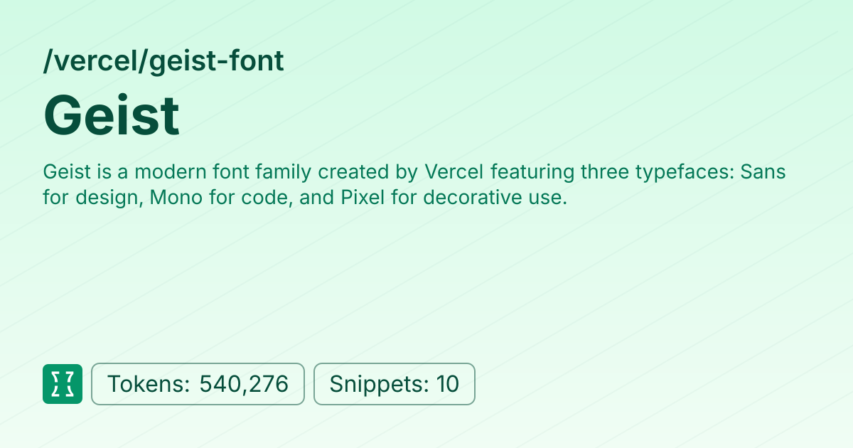 Geist Font (vercel/geist-font) | Context7